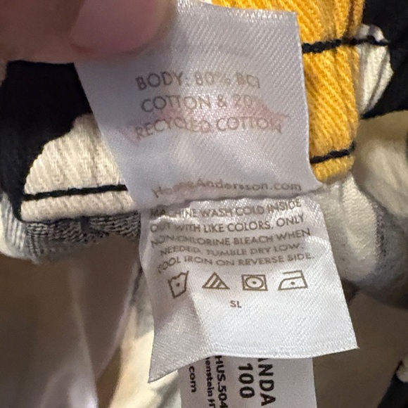 NWOT* Hanna Andersson Black and Cream Floral Kids Barrel Legged Bottoms - Picture 3 of 8